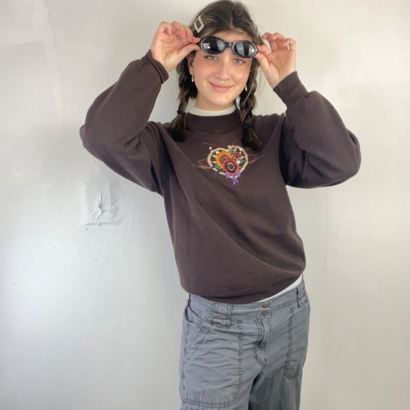 s-vintage flowers crewneck, made in usa - Picture 1 of 6